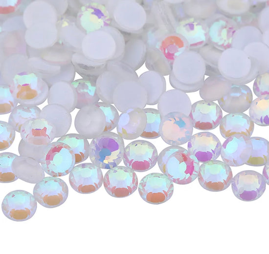 FLATBACK Luminous Opal White Rhinestones
